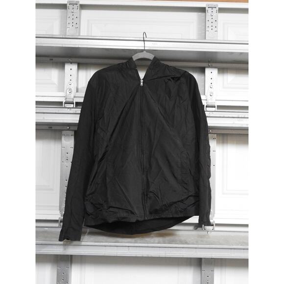 Unknown Other - Men’s Black Lightweight Zip-Up Windbreaker Jacket Size L –Casual Streetwear
